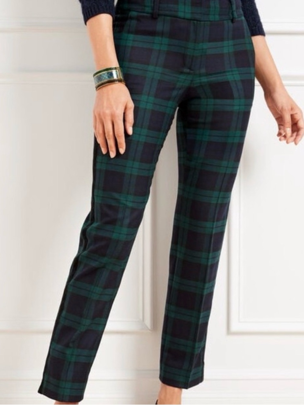 Talbots plaid ankle pants in daring tartan